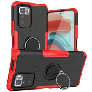 huismerk Voor Xiaomi Redmi Note 10 Pro 5G Armor Beer Schokbestendig PC + TPU-beschermhoes met ringhouder