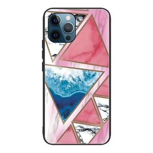 huismerk Abstract Marble Pattern Glass Protective Case For iPhone 13 Pro(GK-A7)