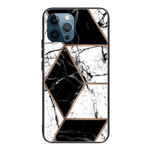 huismerk Abstract Marble Pattern Glass Protective Case For iPhone 13 Pro(GK-A15)