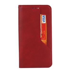 huismerk Voor iPhone 12 Magnetic Horizontal Flip Leather Case met Holder & Card Slots & Wallet(Red)