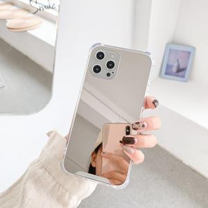 Huismerk TPU + Acrylic Four Drop Luxury Plating Mirror Phone Case Cover For iPhone 13 Pro(Silver)