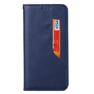 Huismerk Voor iPhone X / XS Magnetic Horizontal Flip Leather Case met Holder & Card Slots & Wallet(Royal Blue)