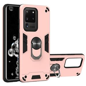 huismerk Voor Samsung Galaxy S20 Ultra 2 in 1 Armour Series PC + TPU beschermhoes met ringhouder(Rose Gold)