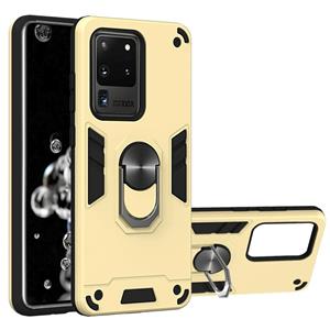 huismerk Voor Samsung Galaxy S20 Ultra 2 in 1 Armour Series PC + TPU beschermhoes met ringhouder(goud)