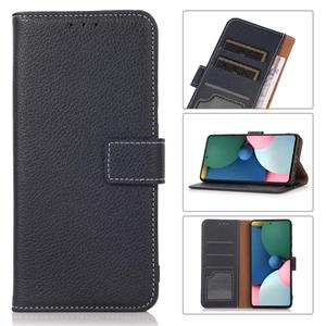 huismerk Voor Xiaomi Redmi Note 10 Pro / 10 Pro Max Litchi Texture PU + TPU Horizontale Flip Lederen Case met Houder & Card Slots & Portemonnee (Donkerblauw)