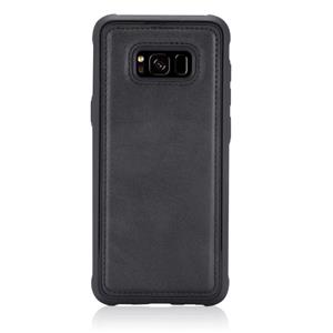 huismerk Voor Galaxy S8 Magnetic Shockproof PC + TPU + PU Lederen beschermhoes(Zwart)