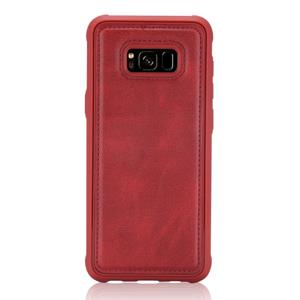 huismerk Voor Galaxy S8 Magnetic Shockproof PC + TPU + PU Lederen beschermhoes(Rood)