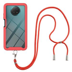 huismerk Voor Xiaomi Redmi Note 9 5G / Redmi Note 9T 5G Sterrenhemel Solid Color Serie Schokbestendig PC + TPU beschermhoes met nekriem