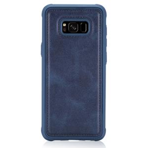 huismerk Voor Galaxy S8 Magnetic Shockproof PC + TPU + PU Lederen beschermhoes(Blauw)