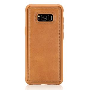 huismerk Voor Galaxy S8 Magnetic Shockproof PC + TPU + PU Lederen beschermhoes(Bruin)