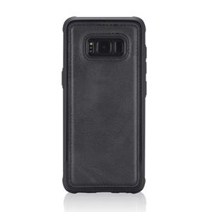 huismerk Voor Galaxy S8+ Magnetic Shockproof PC + TPU + PU Lederen beschermhoes(Zwart)