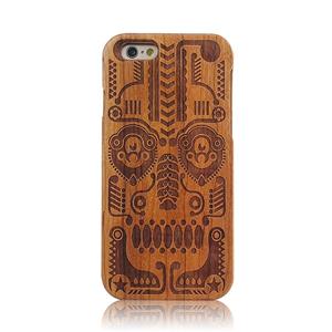 Huismerk iPhone 6 & 6S Tribal Totem patroon deelbaar Houten back cover Hoesje
