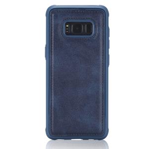 huismerk Voor Galaxy S8+ Magnetic Shockproof PC + TPU + PU Lederen beschermhoes(Blauw)