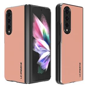 Voor Samsung Galaxy Z Fold3 5G LC.Imeeke Schokbestendig Effen Lederen All-inclusive Beschermhoes (Roze)