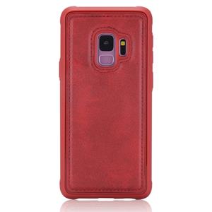 huismerk Voor Galaxy S9 Magnetic Shockproof PC + TPU + PU Lederen beschermhoes(Rood)