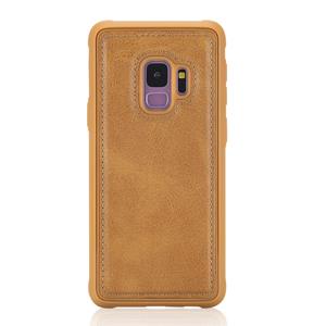 huismerk Voor Galaxy S9 Magnetic Shockproof PC + TPU + PU Lederen beschermhoes(Bruin)