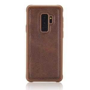 huismerk Voor Galaxy S9+ Magnetic Shockproof PC + TPU + PU Lederen beschermhoes(Koffie)