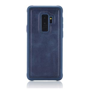 huismerk Voor Galaxy S9+ Magnetic Shockproof PC + TPU + PU Lederen beschermhoes(Blauw)