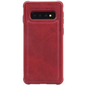 huismerk Voor Galaxy S10 Magnetic Shockproof PC + TPU + PU Lederen beschermhoes(Rood)