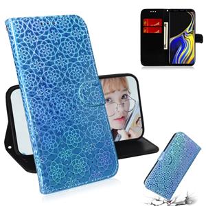 huismerk Voor Galaxy Note 9 effen kleur kleurrijke magnetische Buckle horizontale Flip PU lederen draagtas met houder & kaartsleuven & portemonnee & Lanyard (b