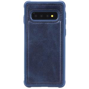 huismerk Voor Galaxy S10 Magnetic Shockproof PC + TPU + PU Lederen beschermhoes(Blauw)