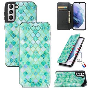 huismerk For Samsung Galaxy S21+ 5G Colorful Magnetic Horizontal Flip PU Leather Case with Holder & Card Slot & Wallet(Emerald)