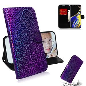 huismerk Voor Galaxy Note 9 effen kleur kleurrijke magnetische Buckle horizontale Flip PU lederen draagtas met houder & kaartsleuven & portemonnee & Lanyard (p