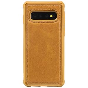 huismerk Voor Galaxy S10 Magnetic Shockproof PC + TPU + PU Lederen beschermhoes(Bruin)