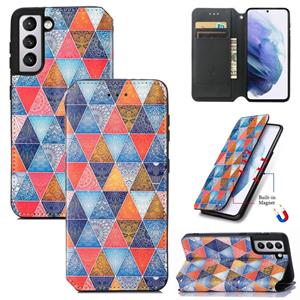 huismerk For Samsung Galaxy S21+ 5G Colorful Magnetic Horizontal Flip PU Leather Case with Holder & Card Slot & Wallet(Rhombus Mandala)