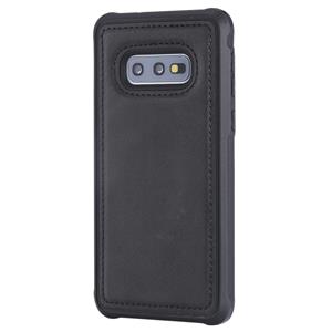 huismerk Voor Galaxy S10e Magnetic Shockproof PC + TPU + PU Lederen beschermhoes(Zwart)