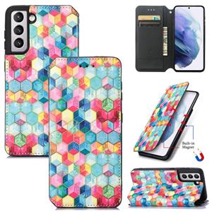 huismerk For Samsung Galaxy S21+ 5G Colorful Magnetic Horizontal Flip PU Leather Case with Holder & Card Slot & Wallet(Magic Space)