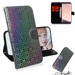 huismerk Voor Galaxy S8 effen kleur kleurrijke magnetische Buckle horizontale Flip PU lederen draagtas met houder & kaartsleuven & portemonnee & Lanyard (zilve