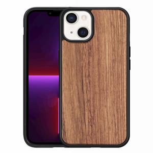 huismerk Wood Fineer TPU Schokbestendige telefoonhoesje voor iPhone 13 Mini (Palisander)