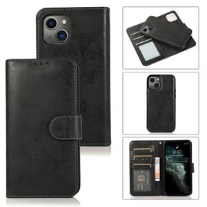 huismerk Retro 2 in 1 afneembare magnetische horizontale flip TPU + PU lederen tas met houder & kaart slots & fotolijst & portefeuille voor iPhone 13 mini