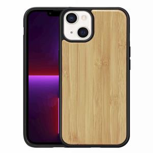 huismerk Wood Fineer TPU Schokbestendig Telefooncase voor iPhone 13 Mini