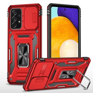 huismerk For Samsung Galaxy A52 5G/4G Armor PC + TPU Camera Shield Phone Case(Red)