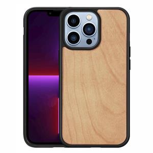 huismerk Houtfineer TPU Shockproof Telefoonhoesje voor iPhone 13 Pro (Cherry Wood)