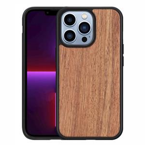 huismerk Wood Fineer TPU Shockproof Telefoon Case voor iPhone 13 Pro (Palisander)