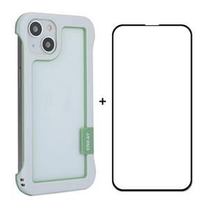 Enkay Frameloze Hollow PC Case + Glass Film voor iPhone 13