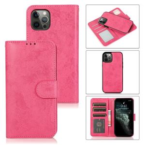 huismerk Retro 2 in 1 Afneembare Magnetische Horizontale Flip TPU + PU-lederen tas met houder & kaartslots & fotolijst & portefeuille voor iPhone 13 Pro (Rose