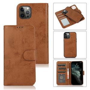 huismerk Retro 2 in 1 afneembare magnetische horizontale flip TPU + PU lederen tas met houder & kaart slots & fotolijst & portefeuille voor iphone 13 pro