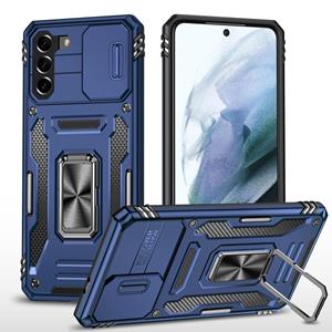 huismerk For Samsung Galaxy S21+ 5G Armor PC + TPU Camera Shield Phone Case(Navy Blue)