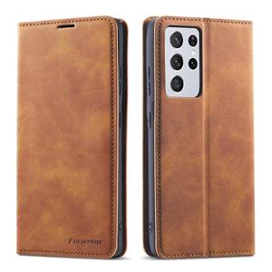 Voor Samsung Galaxy S21 Ultra 5G Forwenw Dream Series Oil Edge Sterk magnetisme horizontale flip lederen kast met Holder & Card Slots & Wallet & Photo