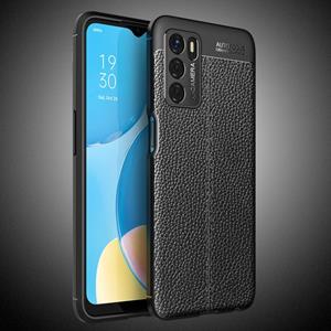 huismerk Voor Oppo A16 Litchi Texture TPU Shockproof Case