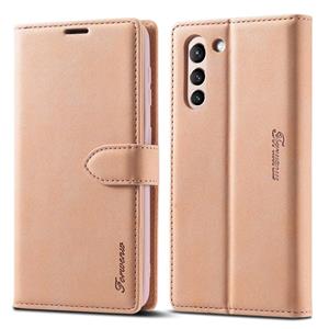 Voor Samsung Galaxy S21 5G Forwenw F1-serie Matte Sterke Magnetisme Horizontale Flip Lederen case met Holder & Card Slots & Wallet & Photo Frame(Rose