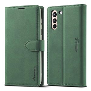 Voor Samsung Galaxy S21 5G Forwenw F1-serie Matte Sterke Magnetisme Horizontale Flip Lederen case met Holder & Card Slots & Wallet & Photo Frame(Groen