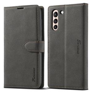 Voor Samsung Galaxy S21 5G Forwenw F1-serie Matte Sterke Magnetisme Horizontale Flip Lederen case met Holder & Card Slots & Wallet & Photo Frame(Zwart