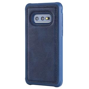 huismerk Voor Galaxy S10e Magnetic Shockproof PC + TPU + PU Lederen beschermhoes(Blauw)