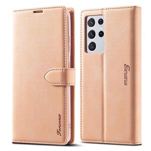 Voor Samsung Galaxy S21 Ultra 5G Forwenw F1-serie Matte Sterke Magnetisme Horizontale Flip Lederen case met Holder & Card Slots & Wallet & Photo Frame