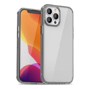 iPaky transparante schokbestendige TPU + PC-beschermhoes voor iPhone 13 pro max (transparant zwart)